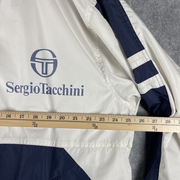 VTG Sergio Tacchini Windbreaker Pullover Jacket Mens Large 1/4 Zip Golf Tennis - Picture 4 of 16